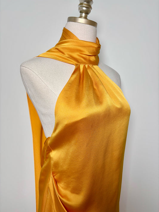 Simkhai Orange Solid Dress SZ S