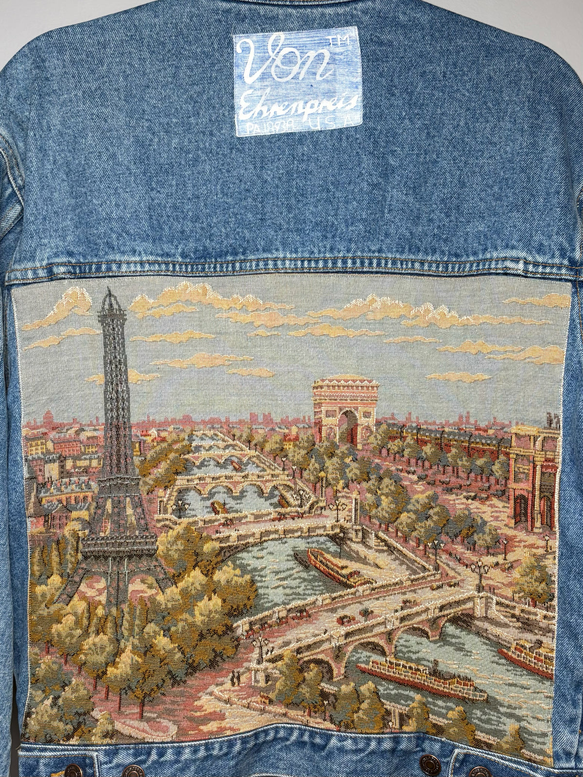 Men's Size M Jordache Blue Denim Von Ehrenpreis Tapestry Vintage Pre-Owned Jacket