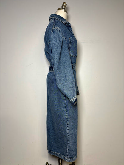 Women Size 36 (4, Small) Remain Birger Christensen Blue Denim Cotton NWT Dress