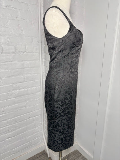 Women Size 4 ZAC POSEN Black Embroidered Vintage Dress