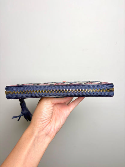 Tory Burch Leather Continental Zipper Tassel Pre-owned Wallet