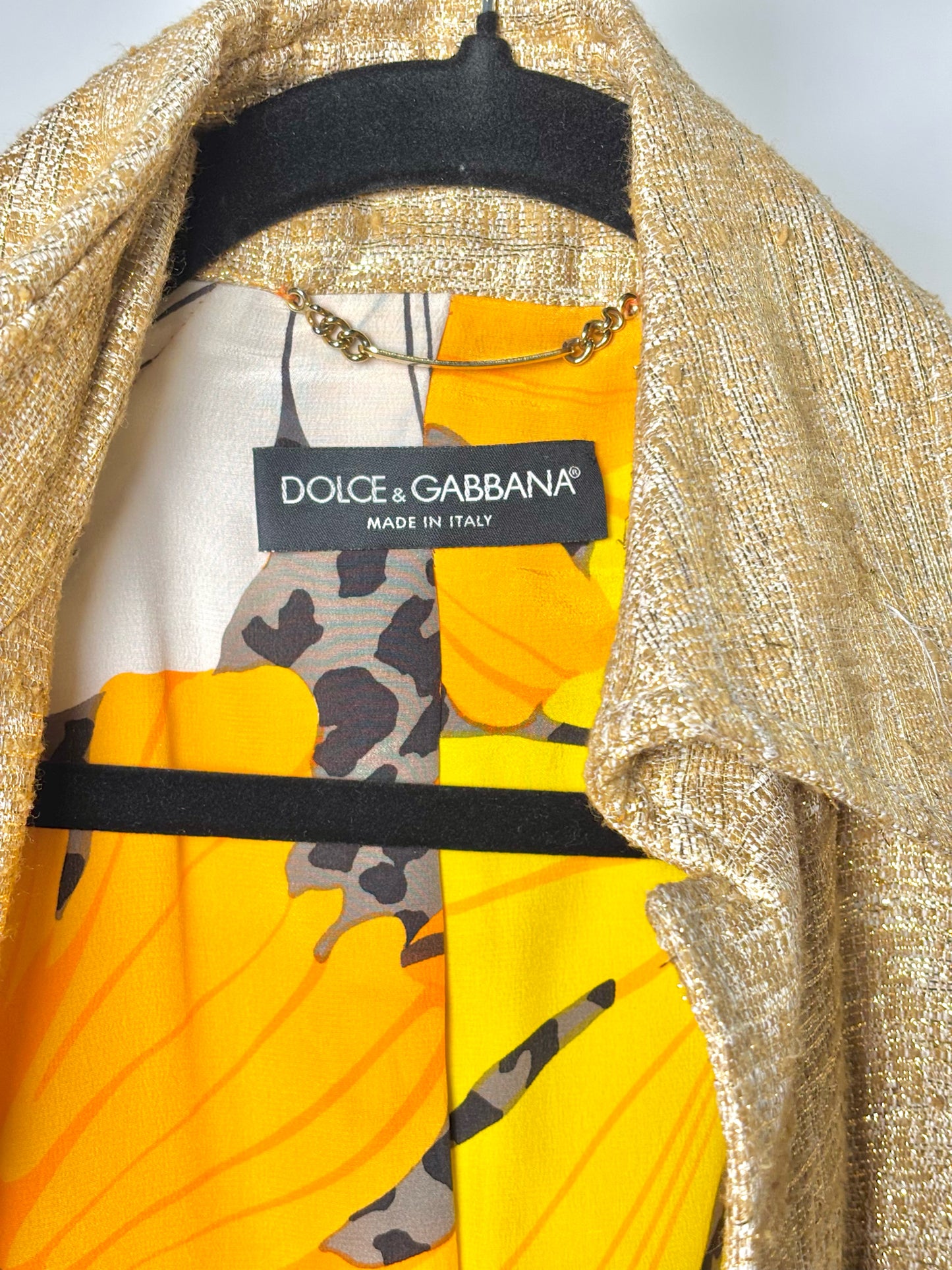 Women Size 38 (2 US) Dolce & Gabbana Metallic Gold Solid Blazer