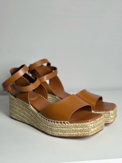 W Shoe Size 42 Lafayette 148 Tan, beige Leather Wedges