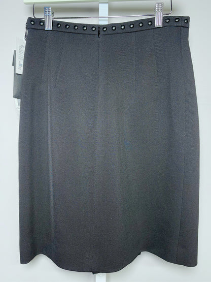 Women Size 6 Akris Punto Black Wool A-line NWT Skirt