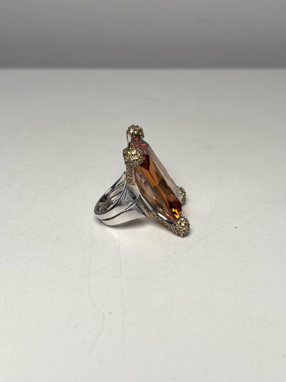 Sterling Silver Citrine Sz 6 20 Carats Sterling Silver Cocktail  Ring