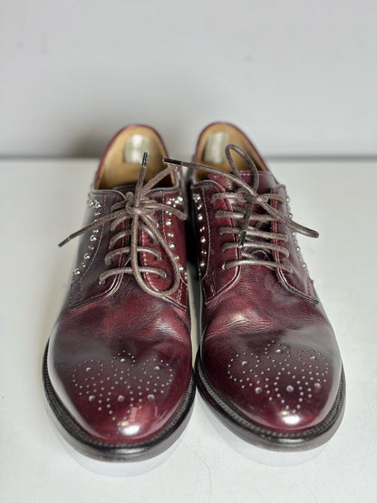 W Shoe Size 36 (6, US) Officine Creative Burgundy Leather Cowhide Lace-ups
