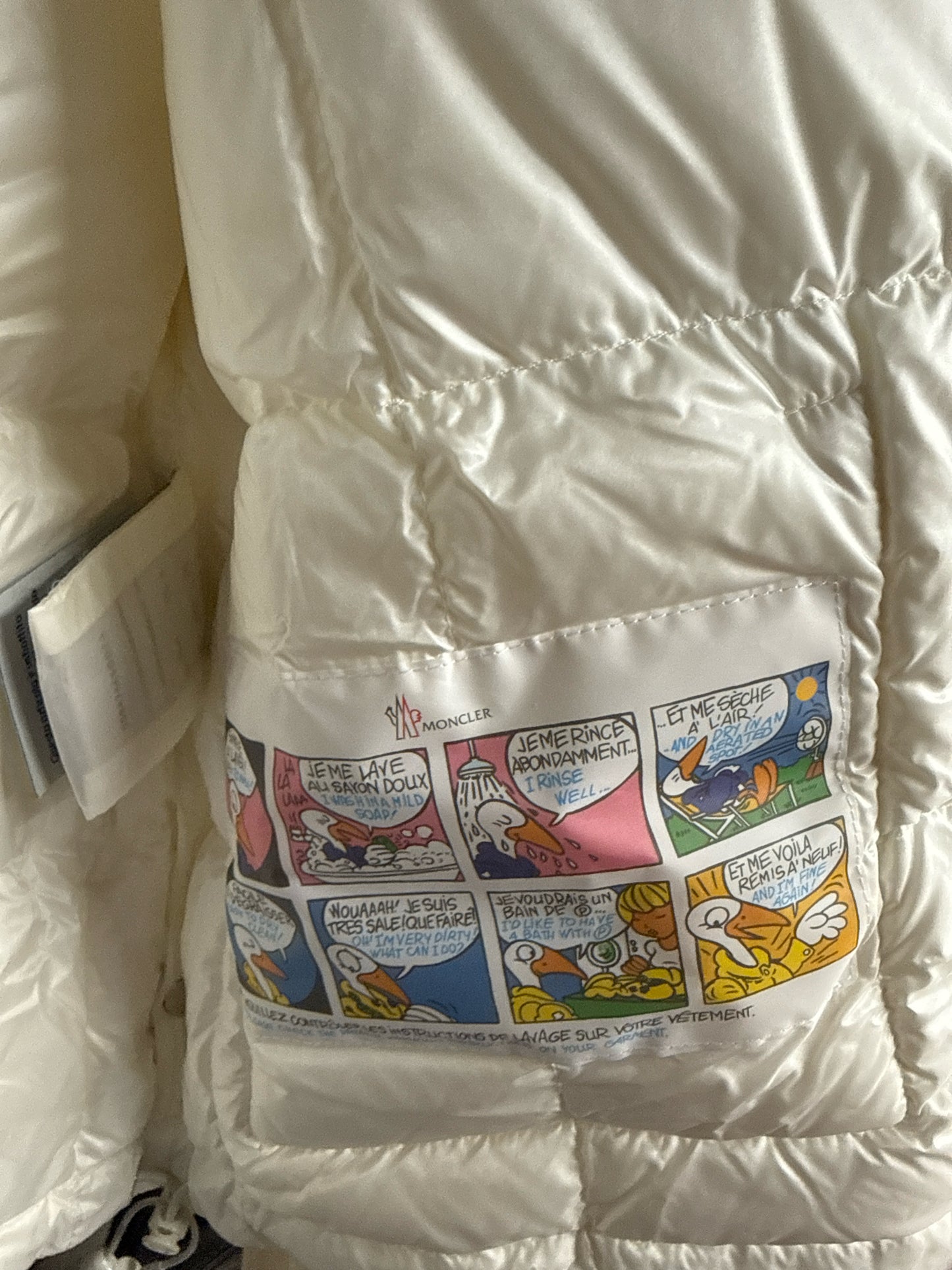 Women Size 4 (S) Moncler White Quilted Jacrieu Braided Shell Jacket