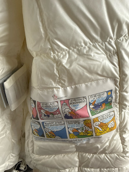 Women Size 4 (S) Moncler White Quilted Jacrieu Braided Shell Jacket