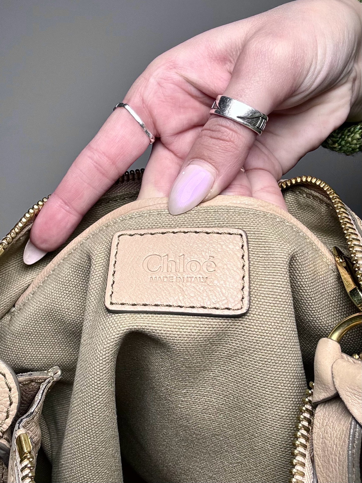 Leather Chloe Marcie Beige Shoulder Hobo Bag | Pre-owned