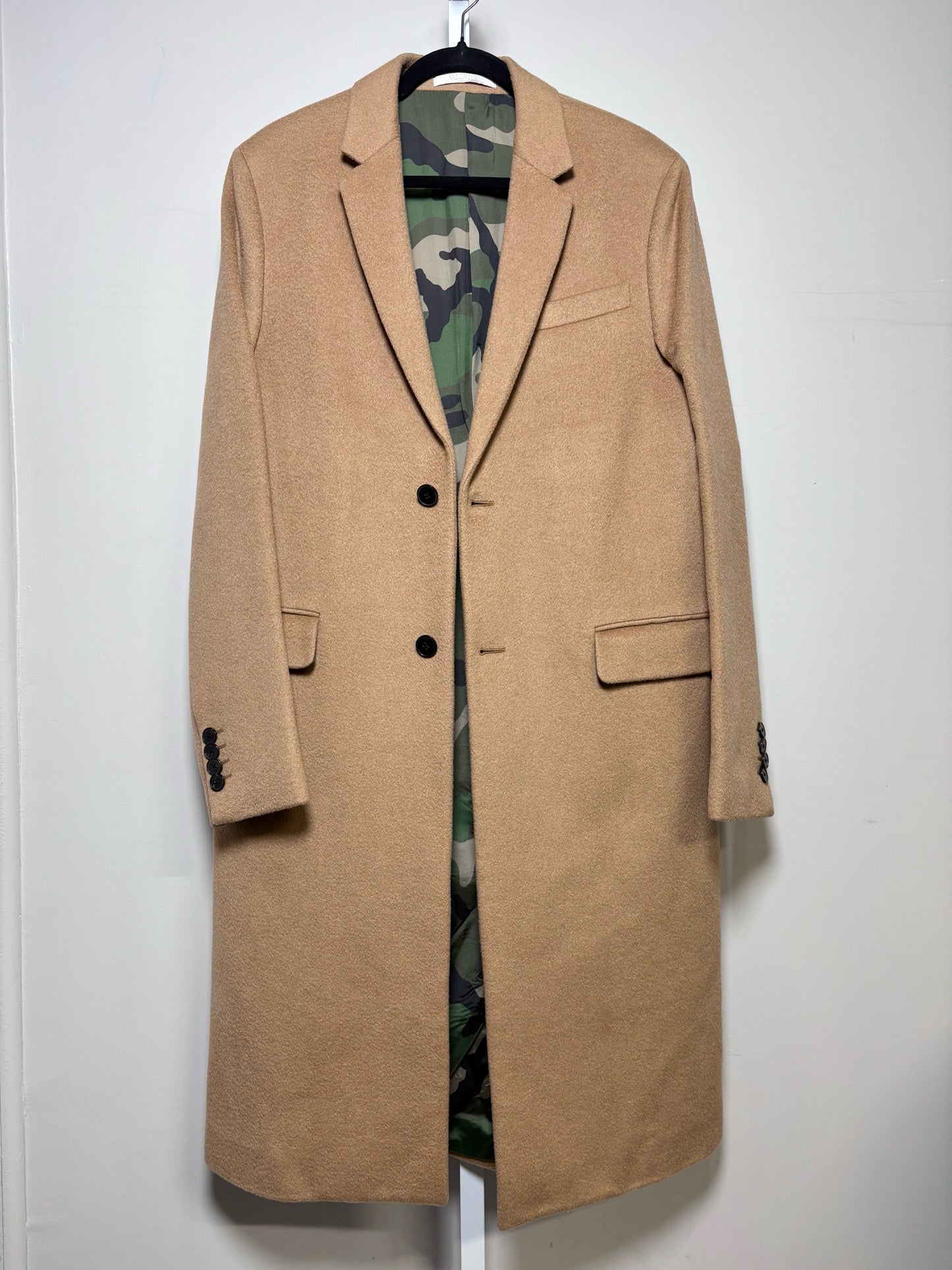 Valentino Tan Camel Hair Solid Men's Mens Size 40 (M) Coat