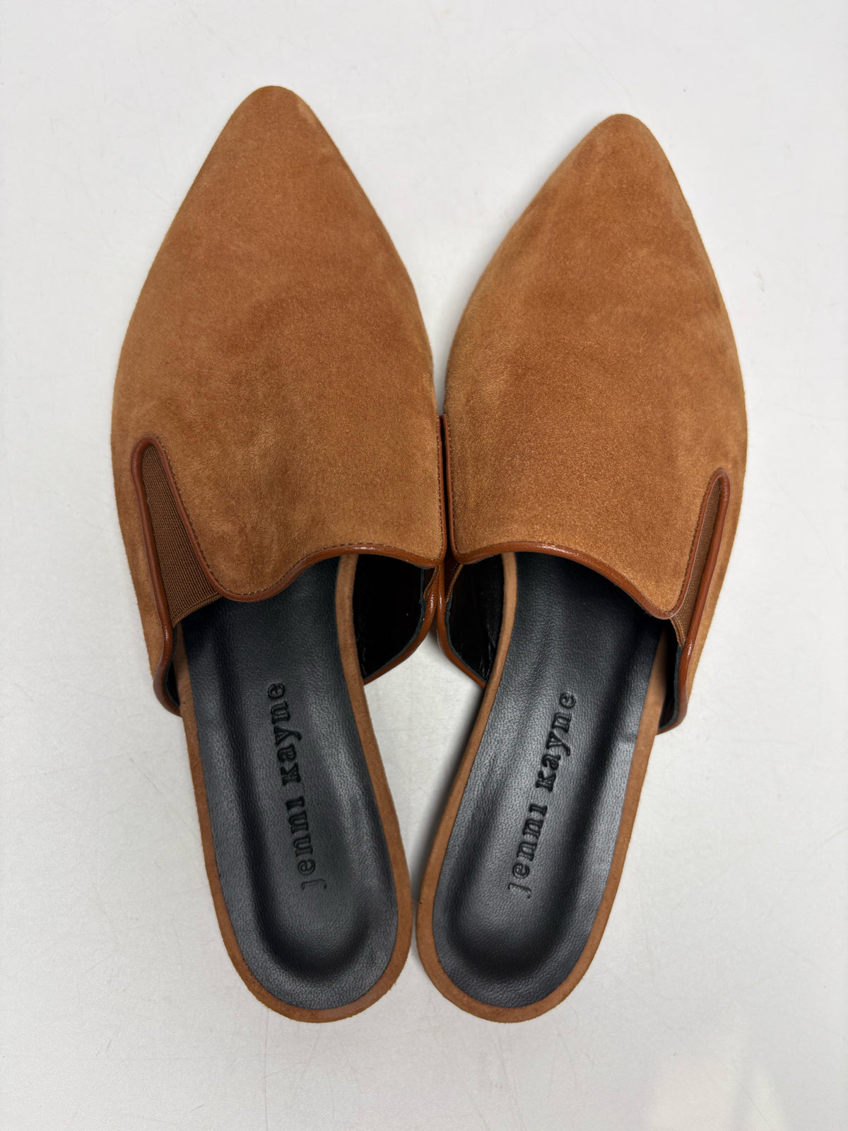 Women's Shoe Size 38 (US 8) Jenni Kayne Clara Mule Cognac Suede Leather Pre-Owned Slip-Ons
