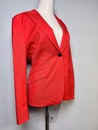 Women Size 48 (L, US) Belvest Red Pure Wool 2-piece Blazer, Pants Suit