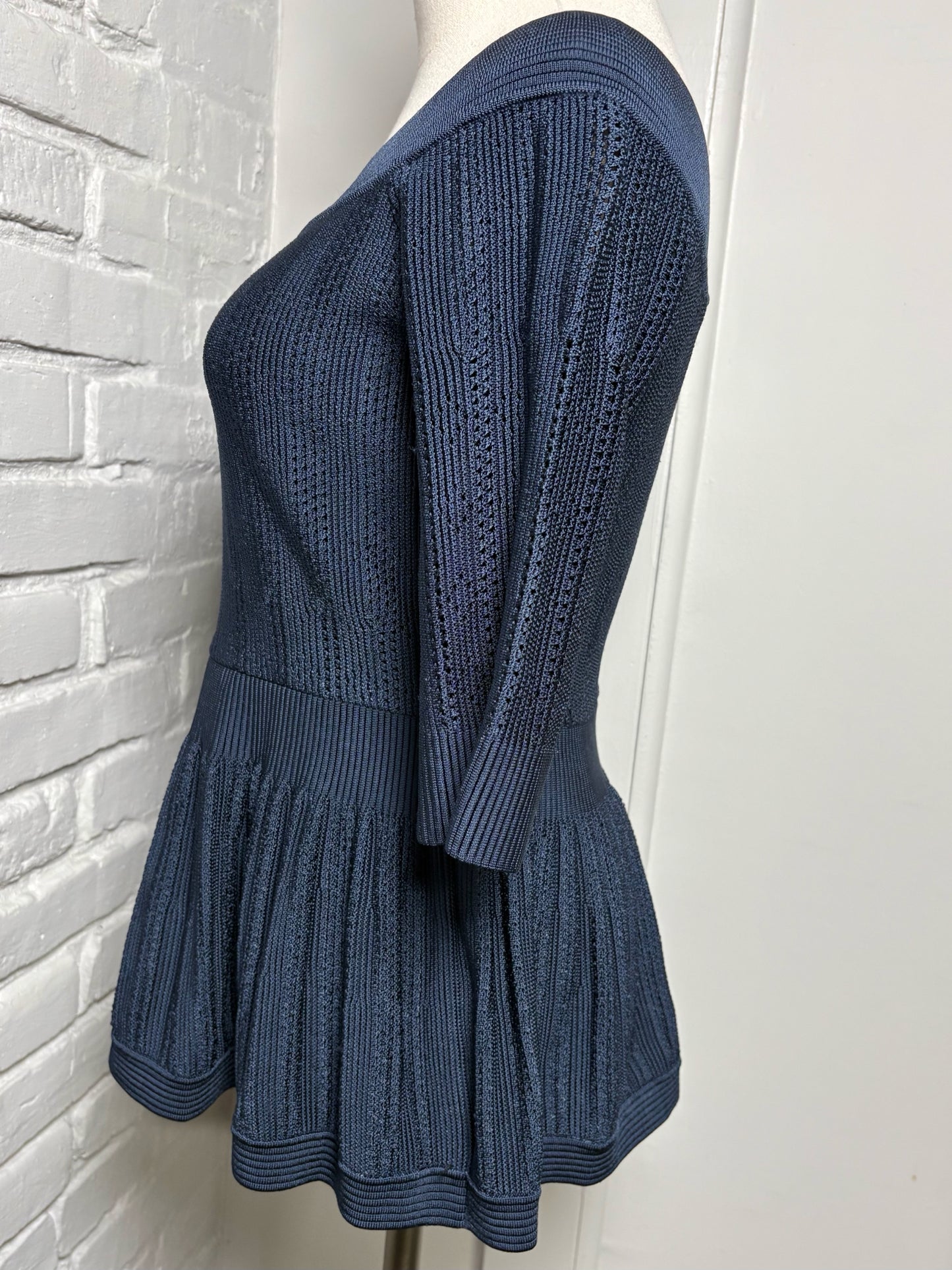 Women Size M Herve Leger Paris Navy Knitted Top