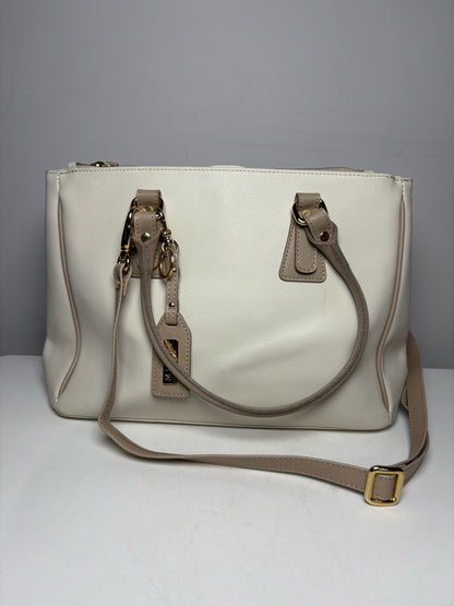 Women's Misuri Firenze Bone Neutral Hand-Stitched Italian Leather Pre-Owned Satchel Bag
