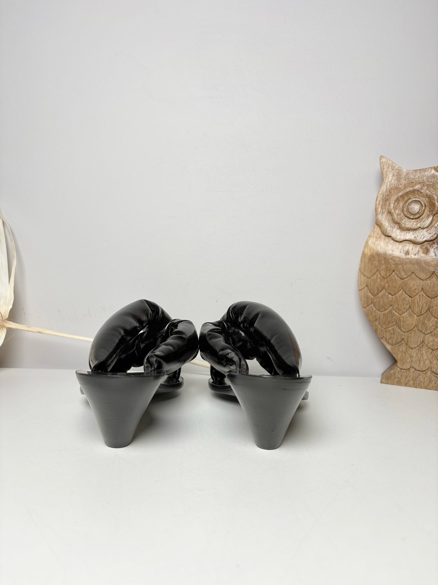 W Shoe Size 36 (5.5/6 US) Lemaire Black Leather Patent NWT Sandals