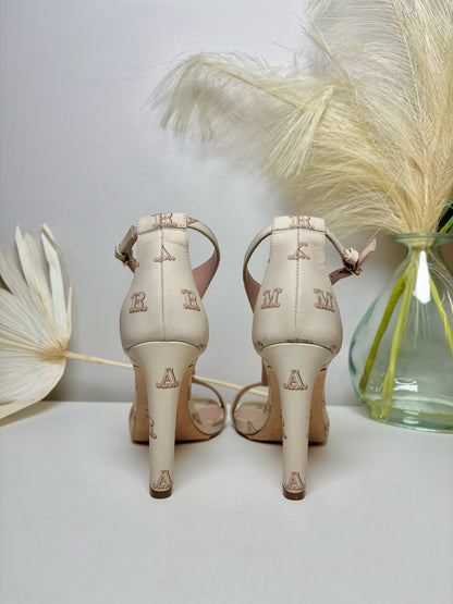 W Shoe Size 36.5 Max Mara Beige Print Heels