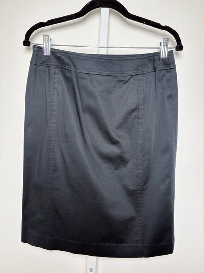 Women Size 2 Lafayette 148 Black Solid Skirt
