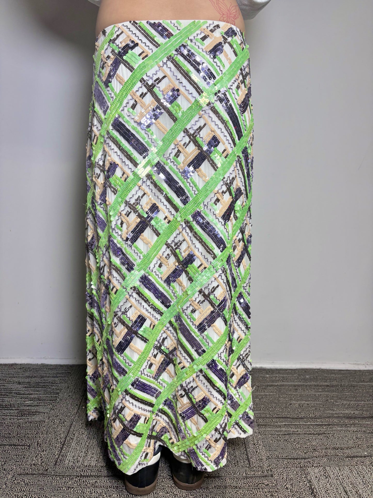 Women Size 8 Veronica Beard White Sequins Pre-owned Skirt