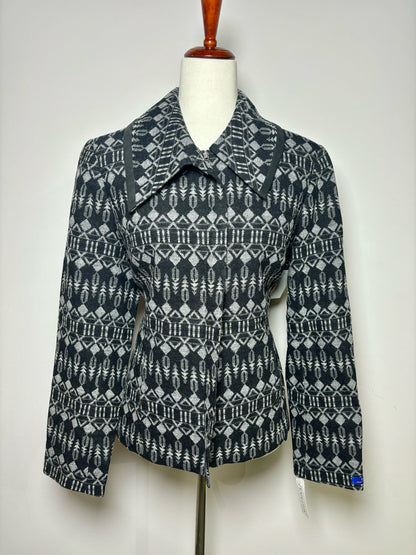 Women Size L Pendleton Black, Gray Print Wool Jacket