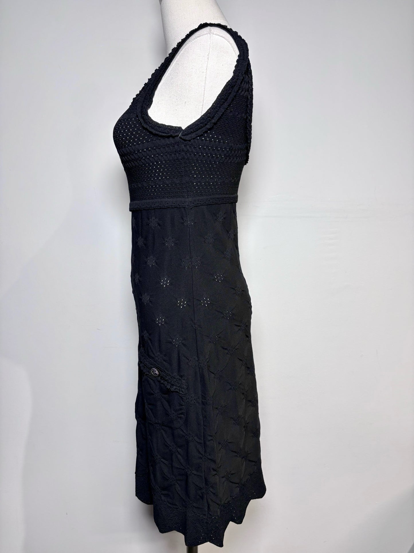 Women Size 36 (XS) Chanel Black Knit Mini Dress