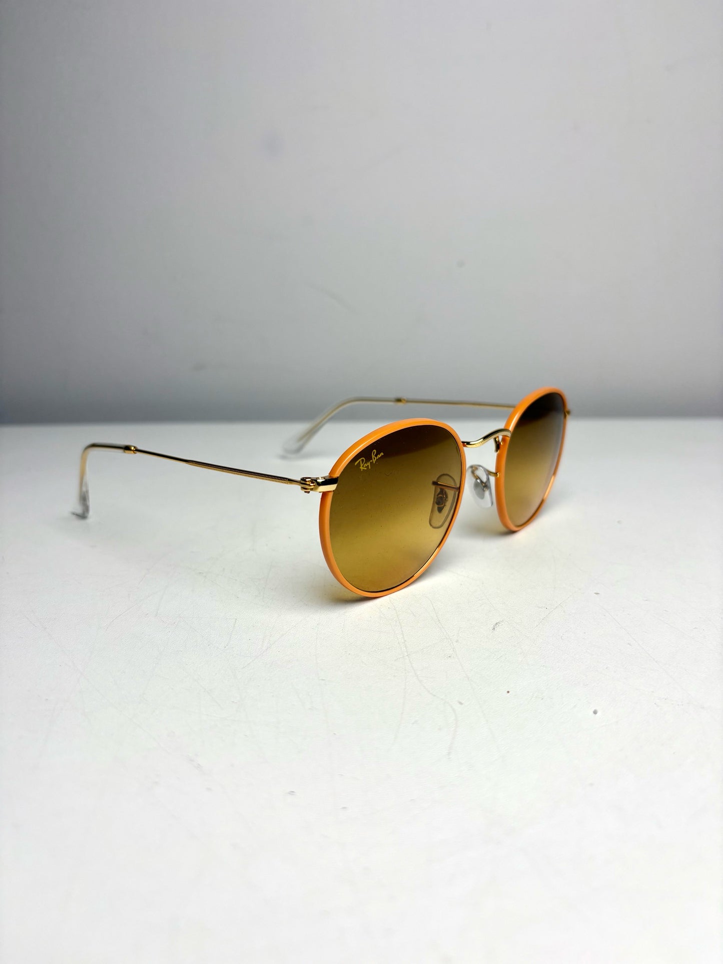 Ray Ban Pre-owned Brown, Gold, Orange Metal Sunglasses