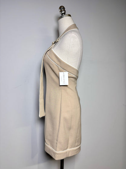 Women Size 10 Significant Other Beige Solid w/Piping Women's Dress Pre-Owned NWT