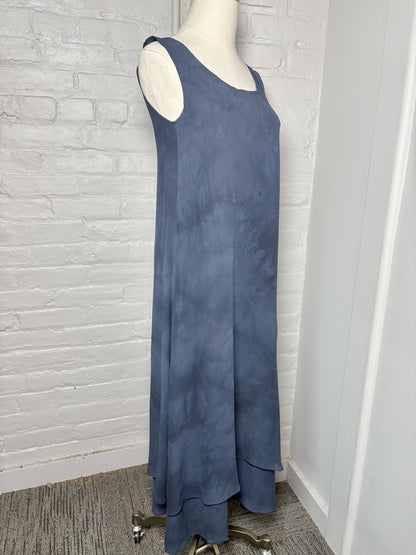 Women Size M Max Mara Blue Solid Silk Midi Dress