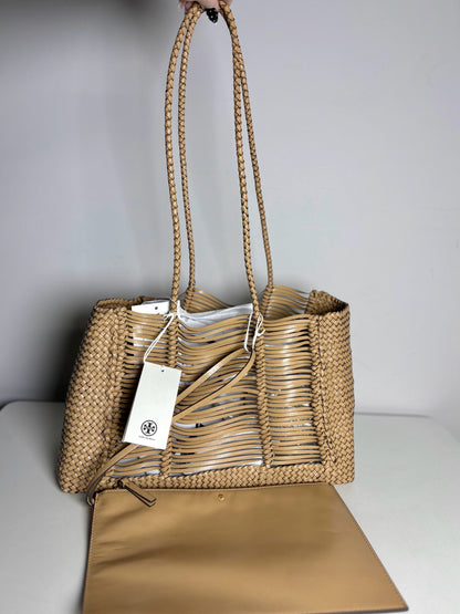 Tory Burch Woven Leather Pre-owned, NWT Tan Purse