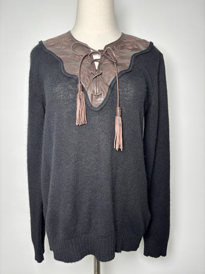 Women Size XS Ralph Lauren Purple Label Black Solid Top