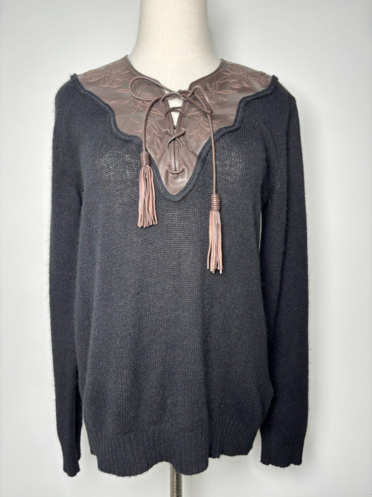 Women Size XS Ralph Lauren Purple Label Black Solid Top