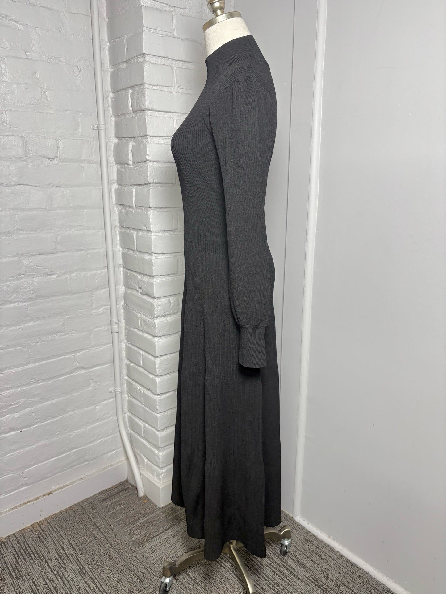 Women Size S Hill House Black Ribbed Dress