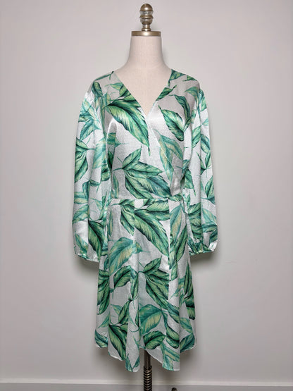 Women Size 20 Draper James Green, White Leaves Polyester NWT Dress