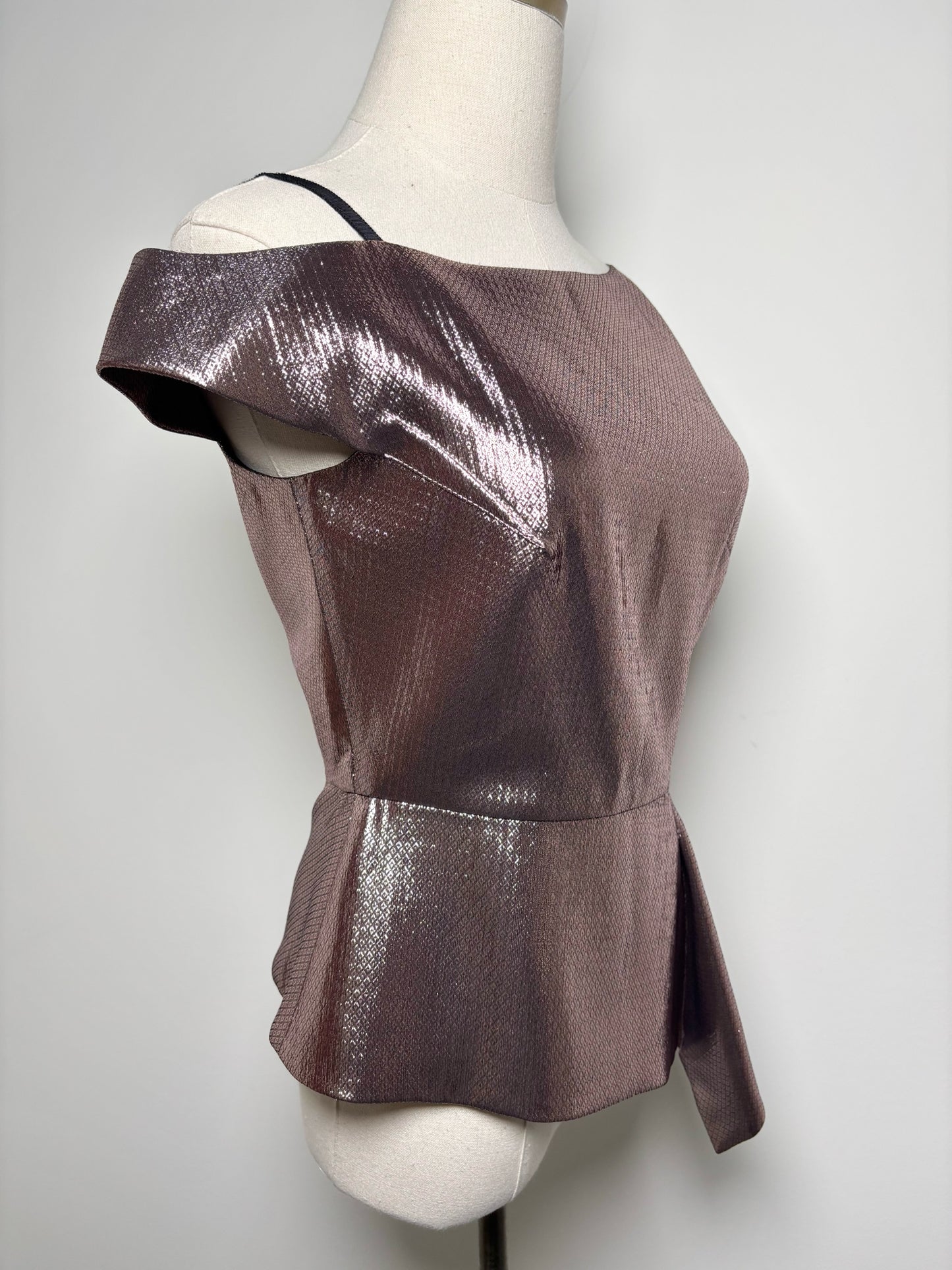 Women Size 6 Roland Mouret Metallic Pink Lame NWT Top