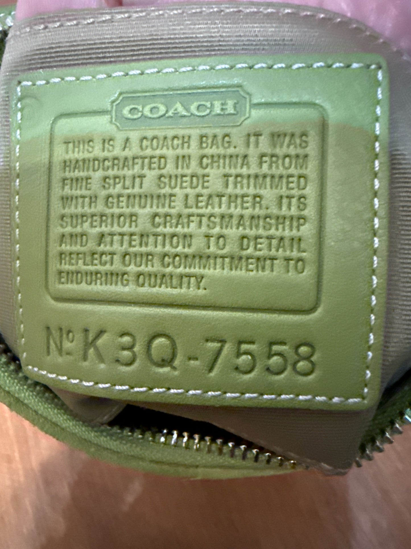 Vintage Coach Chartreuse Leather Baguette Demi K30-7558 Pre-owned Y2K Shoulder Purse