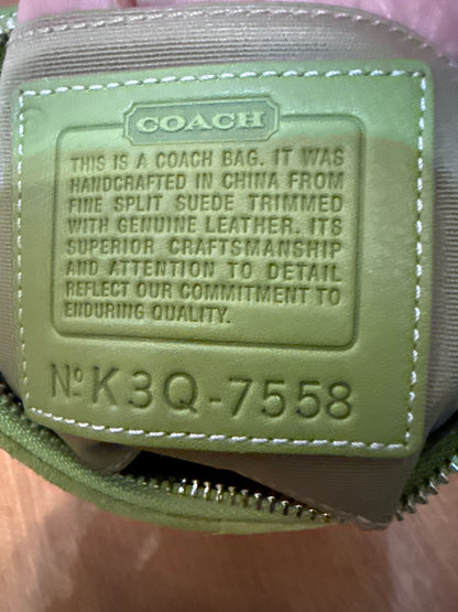 Vintage Coach Chartreuse Leather Baguette Demi K30-7558 Pre-owned Y2K Shoulder Purse