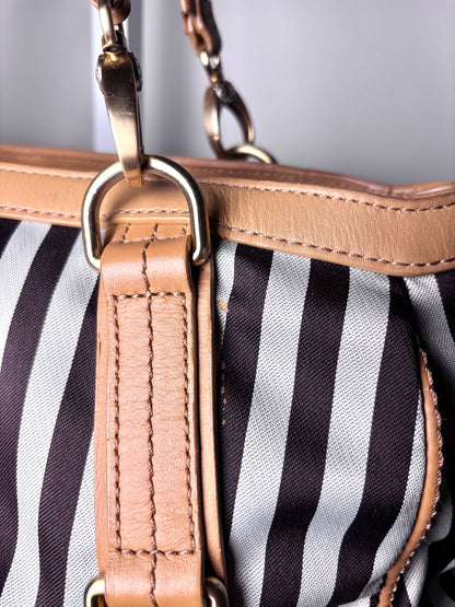 Henri Bendel Signature Centennial Strip 712 5th Ave Tote Pre-owned Purse