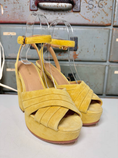 W Shoe Size 6 Coach Yellow Suede Heels