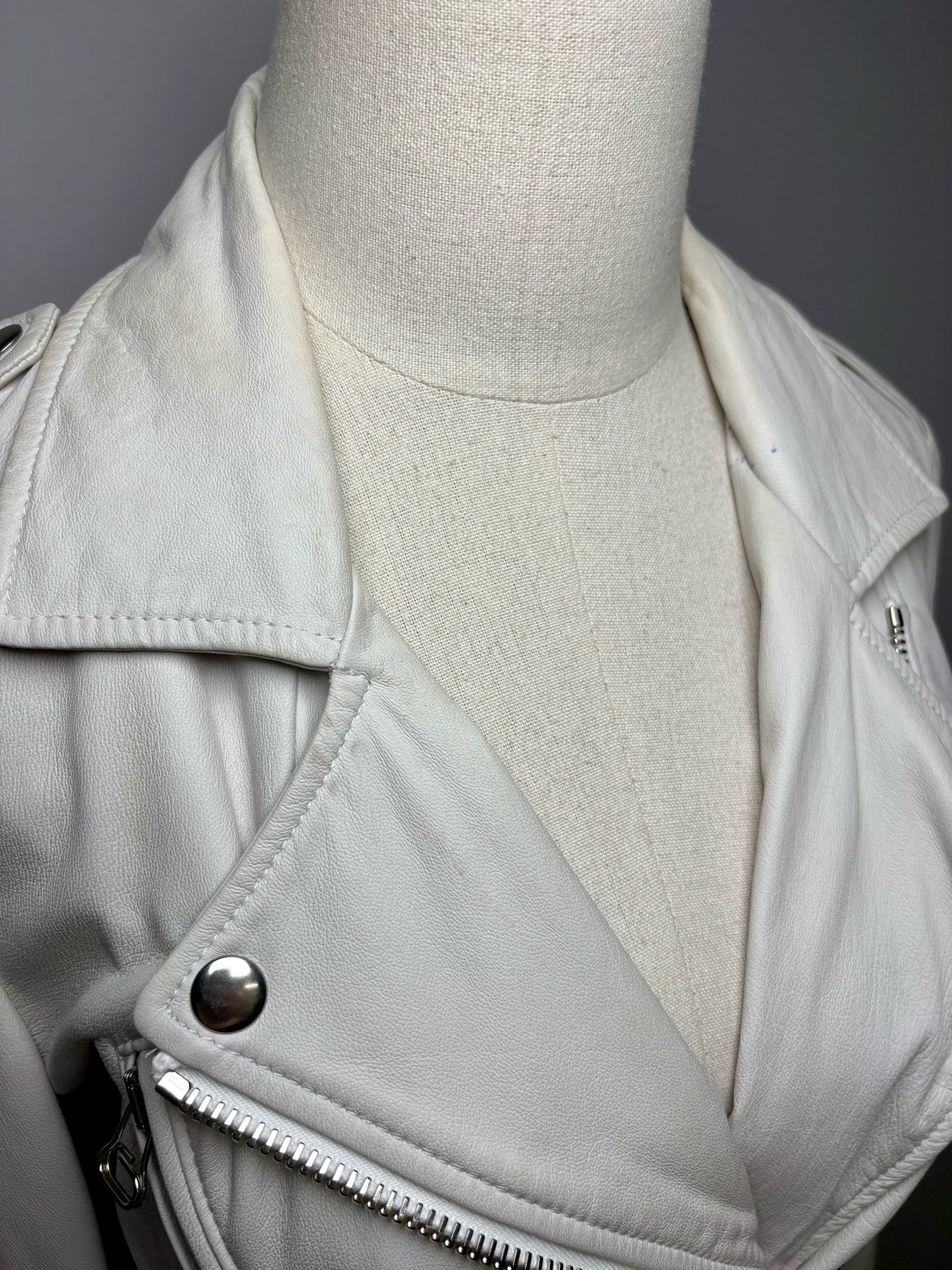 Women Size 2 3.1 Phillip Lim Bone Pure Leather Pre-Owned Moto Jacket