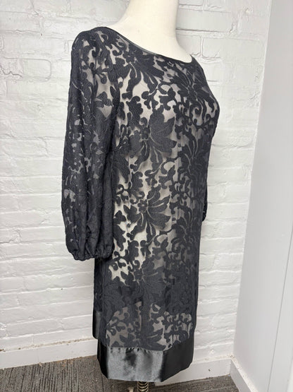 Women Size 4 Laundry by Shelli Segal Black Lace Polyester Not Vintage Dress