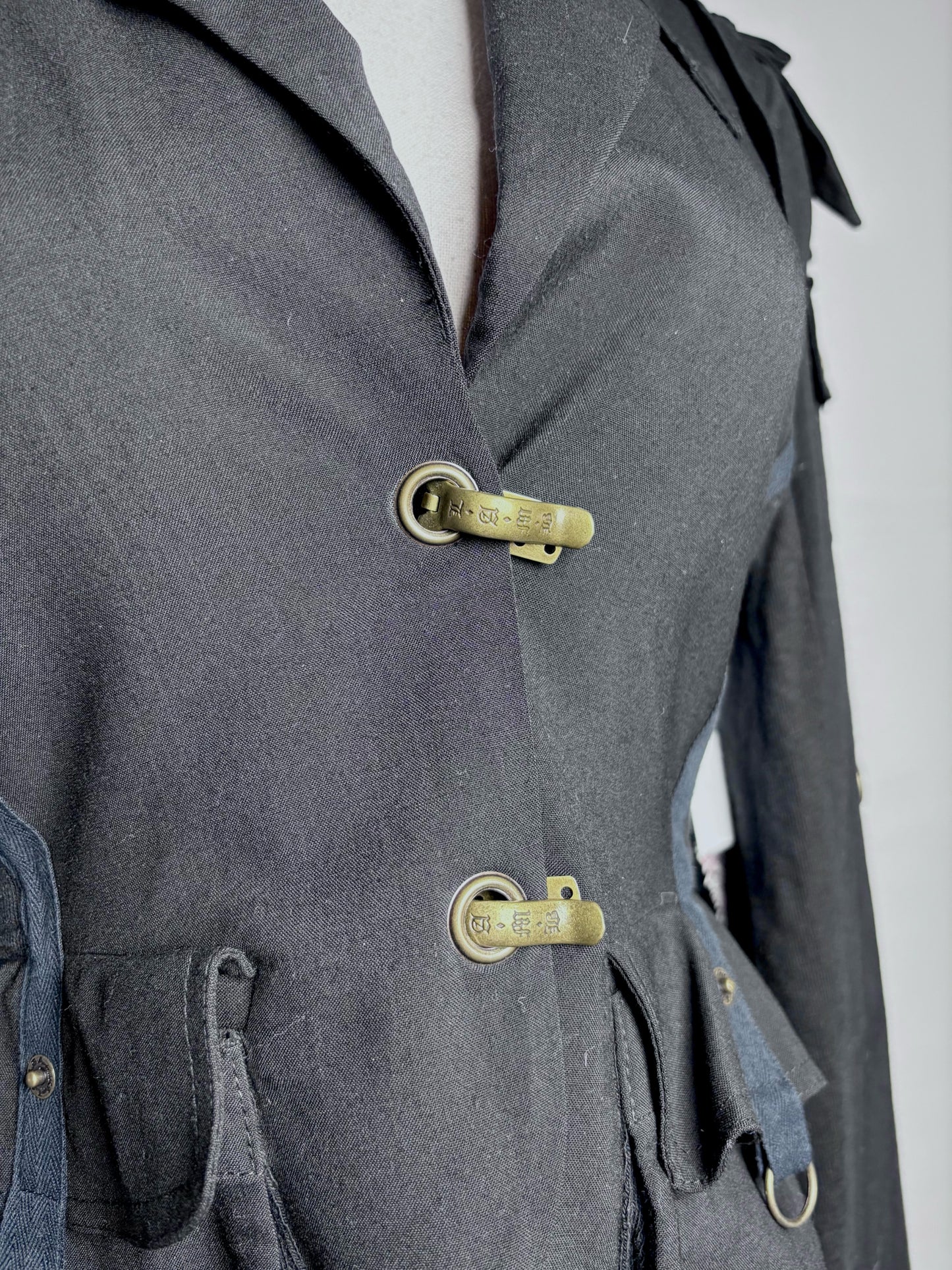 Women Size 8 LAMB Black Solid Wool Jacket
