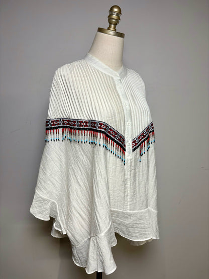 Size 2 (XS/S) Ron David White Solid Women's Pure Cotton Pre-owned Blouse