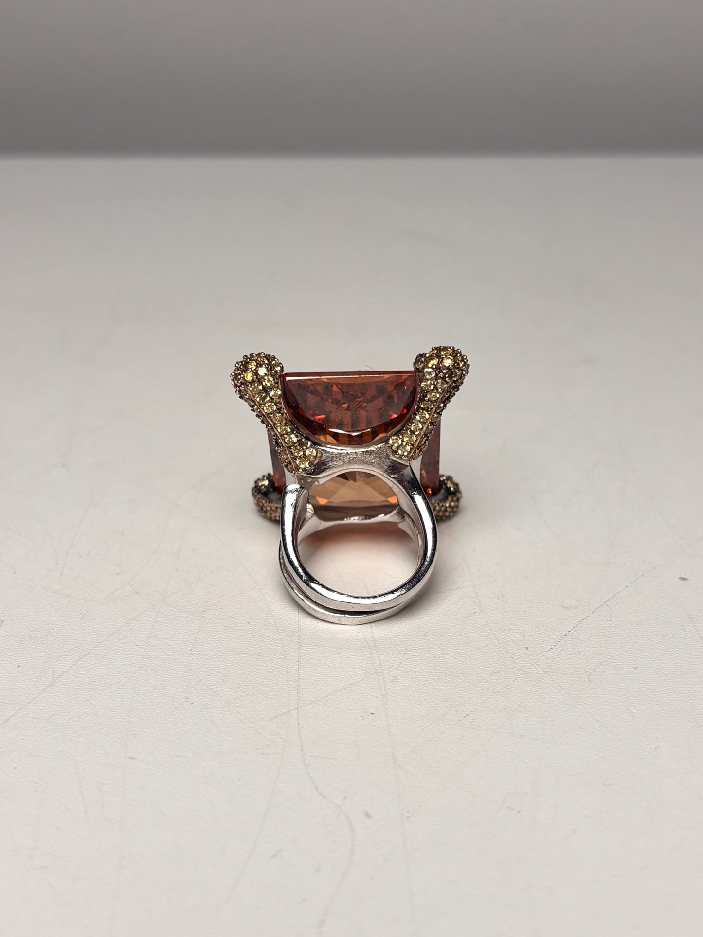 Sterling Silver Citrine Sz 6 20 Carats Sterling Silver Cocktail  Ring