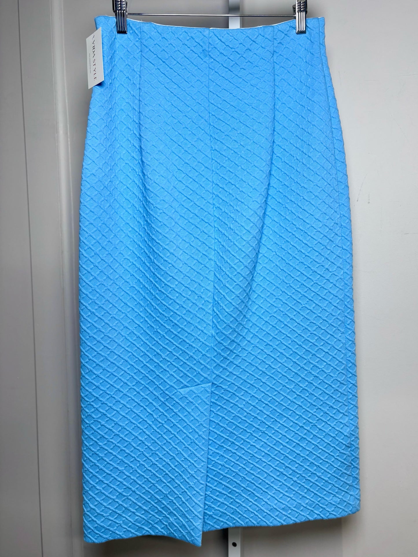 Women Size M Pearl by Lela Rose Sky Blue Textured Knit Pre-owned Midi Skirt