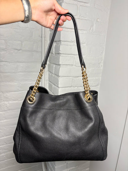 Coach Solid Pebble Leather Pre-owned Black Edie Purse