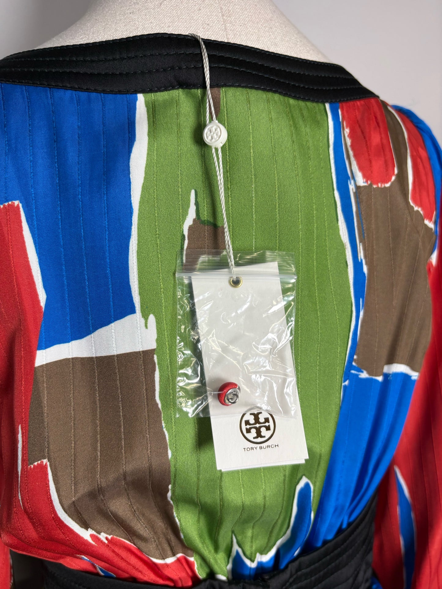 Women Size 4 Tory Burch Multicolor Abstract Silk Blend NWT Dress