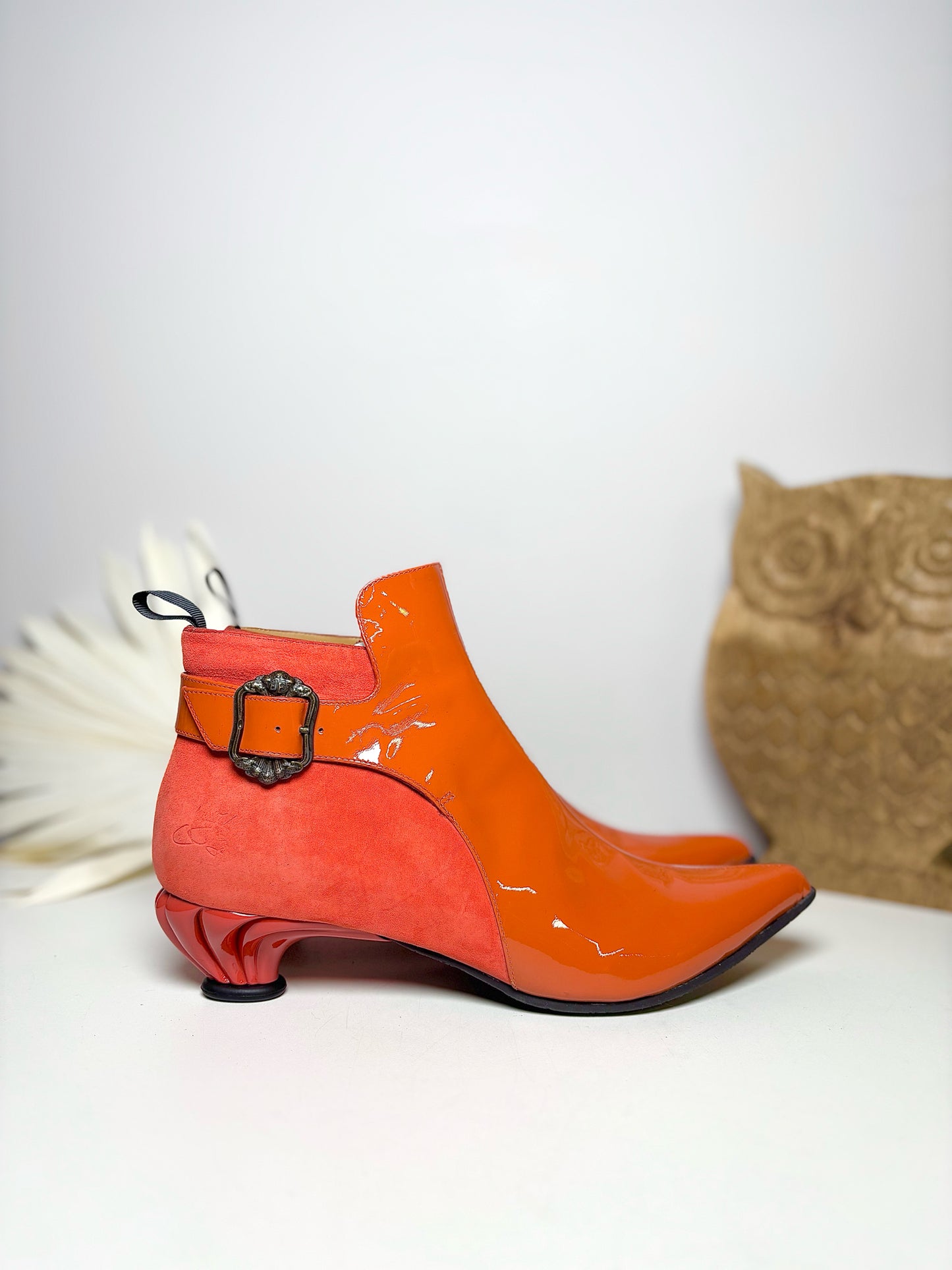W Shoe Size 9 John Fluevog Orange PVC Lucidota NWT Boots