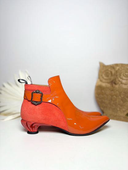 W Shoe Size 9 John Fluevog Orange PVC Lucidota NWT Boots
