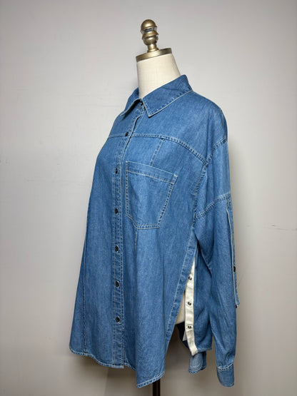 Women Size 8 3.1 Phillip Lim Blue Denim Pure Cotton Pre-Owned Button-Down Shirt