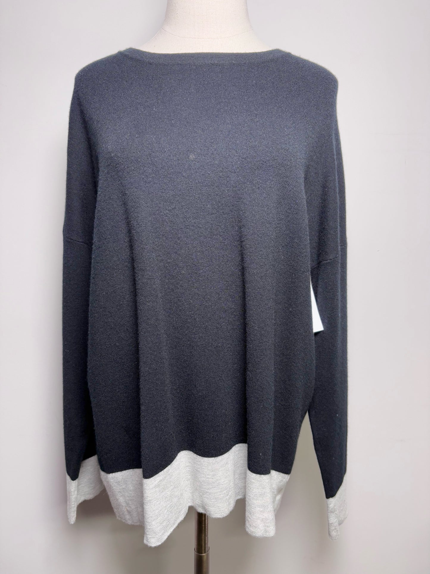Women Size L Kokun Black, gray Cashmere Sweater
