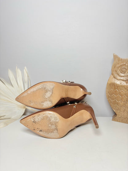W Shoe Size 37 (7, US) Valentino Garavani Brown Leather Cowhide Boots